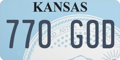 KS license plate 770GOD