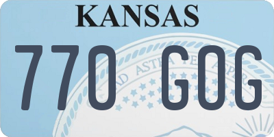 KS license plate 770GOG