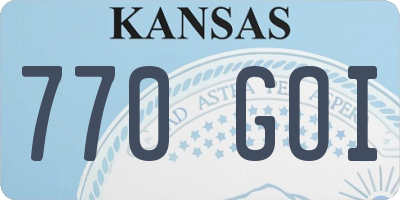 KS license plate 770GOI