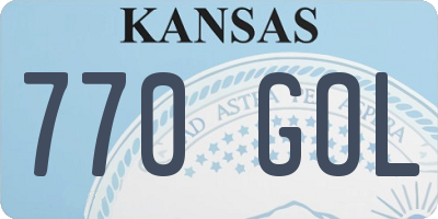 KS license plate 770GOL