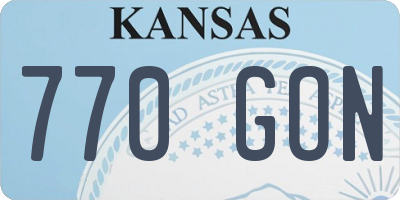 KS license plate 770GON