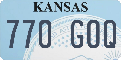KS license plate 770GOQ