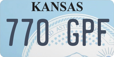 KS license plate 770GPF