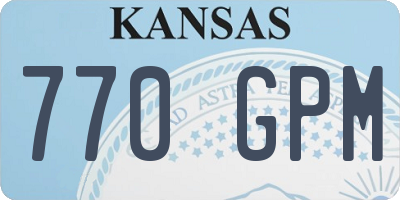 KS license plate 770GPM