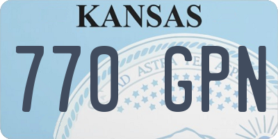 KS license plate 770GPN