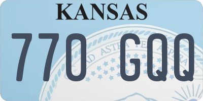 KS license plate 770GQQ