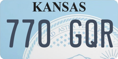 KS license plate 770GQR