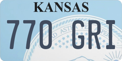 KS license plate 770GRI
