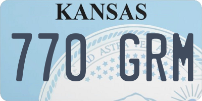 KS license plate 770GRM