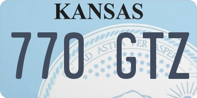 KS license plate 770GTZ