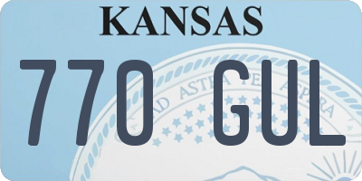 KS license plate 770GUL
