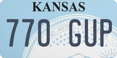 KS license plate 770GUP