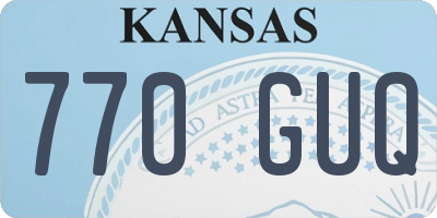 KS license plate 770GUQ