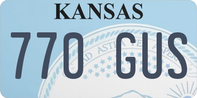 KS license plate 770GUS