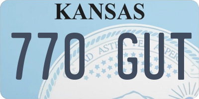 KS license plate 770GUT