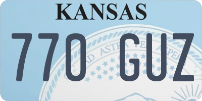 KS license plate 770GUZ