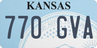 KS license plate 770GVA