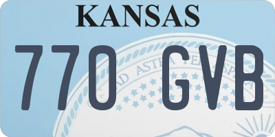 KS license plate 770GVB