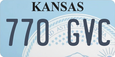 KS license plate 770GVC