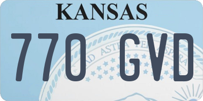 KS license plate 770GVD