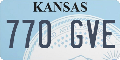KS license plate 770GVE