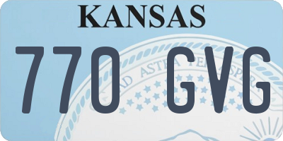 KS license plate 770GVG