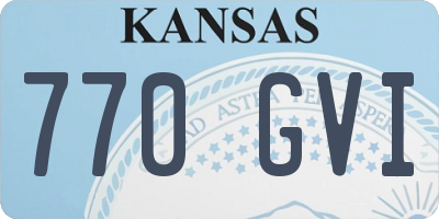 KS license plate 770GVI