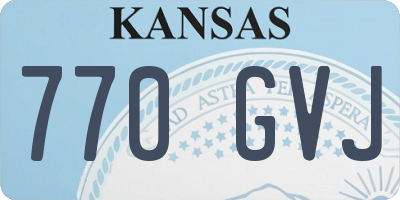 KS license plate 770GVJ