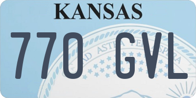 KS license plate 770GVL