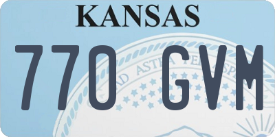 KS license plate 770GVM