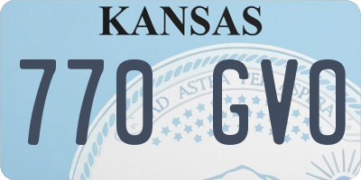 KS license plate 770GVO