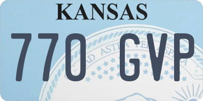 KS license plate 770GVP