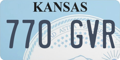 KS license plate 770GVR