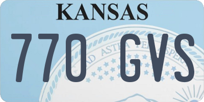 KS license plate 770GVS