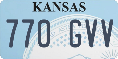 KS license plate 770GVV