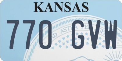 KS license plate 770GVW