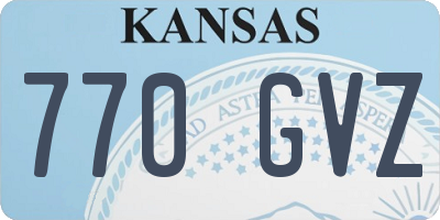 KS license plate 770GVZ