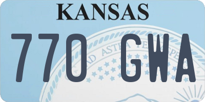 KS license plate 770GWA