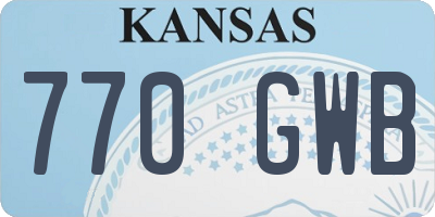 KS license plate 770GWB