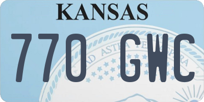 KS license plate 770GWC