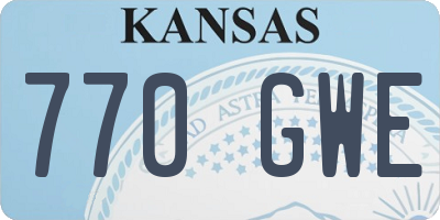 KS license plate 770GWE