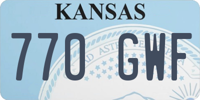 KS license plate 770GWF
