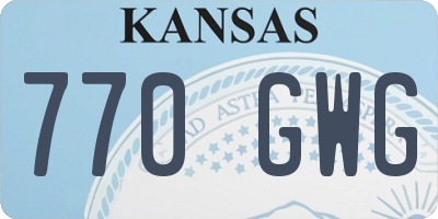 KS license plate 770GWG