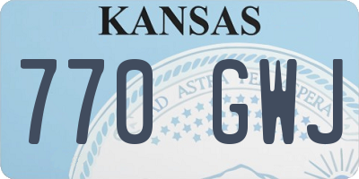 KS license plate 770GWJ