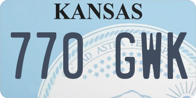KS license plate 770GWK