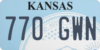 KS license plate 770GWN