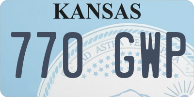 KS license plate 770GWP