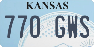 KS license plate 770GWS