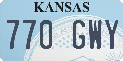 KS license plate 770GWY