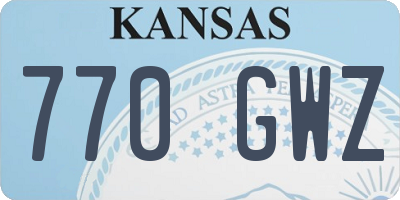 KS license plate 770GWZ